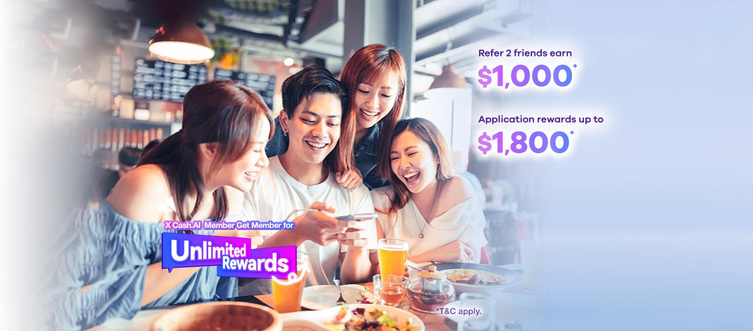 【X Cash.AI Member Get Member】 Enjoy up to $4,600 rewards* per month with a group of three!